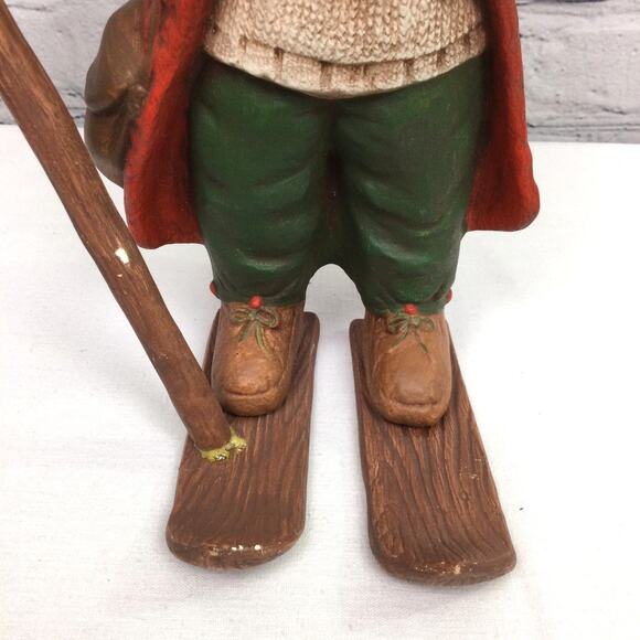 Norwegian Vintage Kimple Santa on Skis Ceramic Hand Painted Collectible Santa - Picture 3 of 16